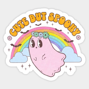 Retro Pink Kawaii Halloween Ghost Cute but Spooky Preppy Sticker